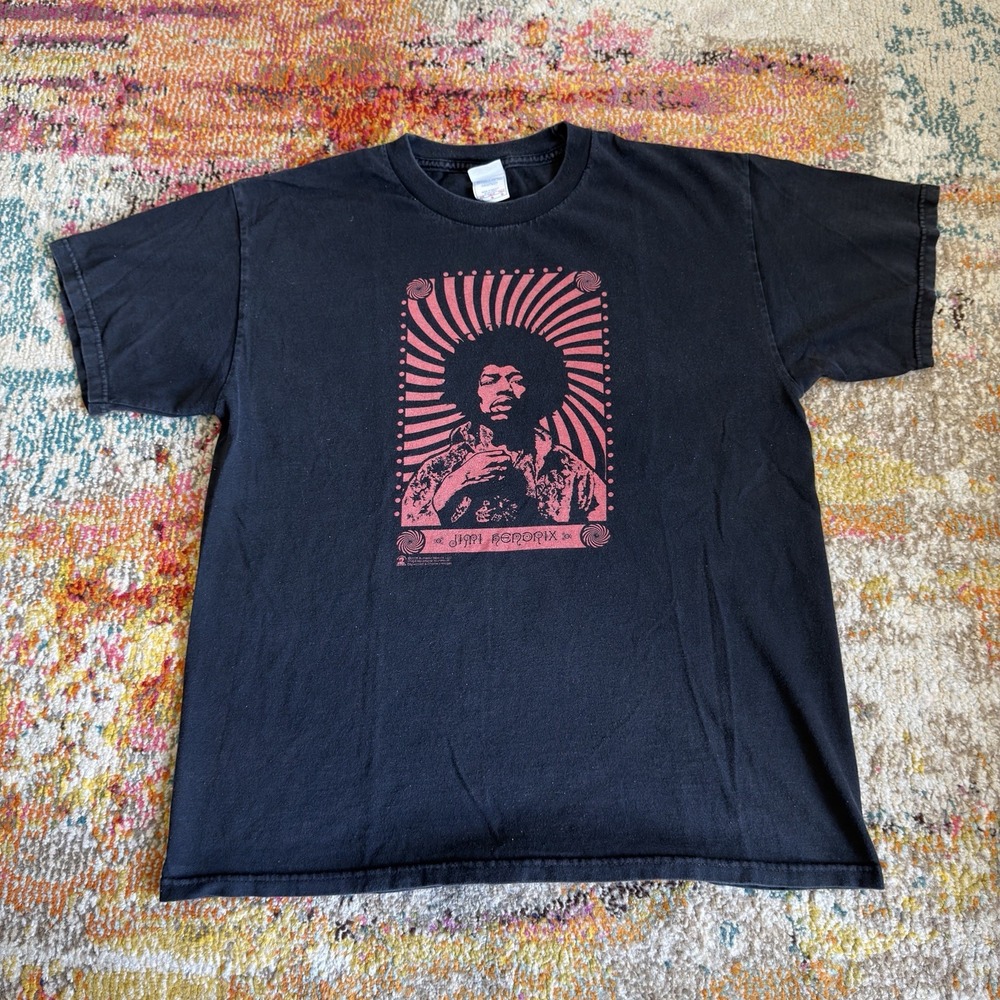 Vintage Y2K 2005 Jimi Hendrix Psychedelic Sunburst Graphic T-Shirt L